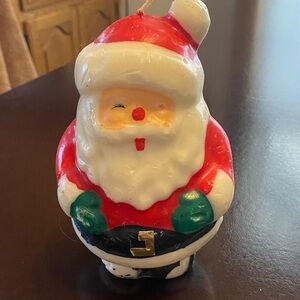 Festive Santa Claus Candle - Red and White